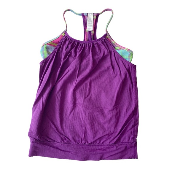 purple athletic tank top